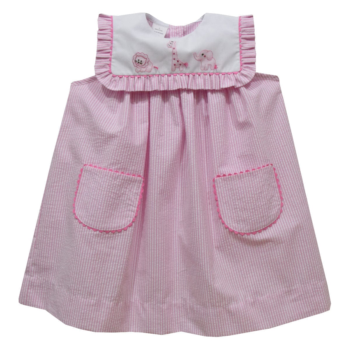 Vive La Fete Vive La Fete Zoo Babies Shadow Smocked Seersucker Dress - Little Miss Muffin Children & Home