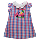 Vive La Fete Vive La Fete Golf Car Applique Plaid A Line Dress - Little Miss Muffin Children & Home