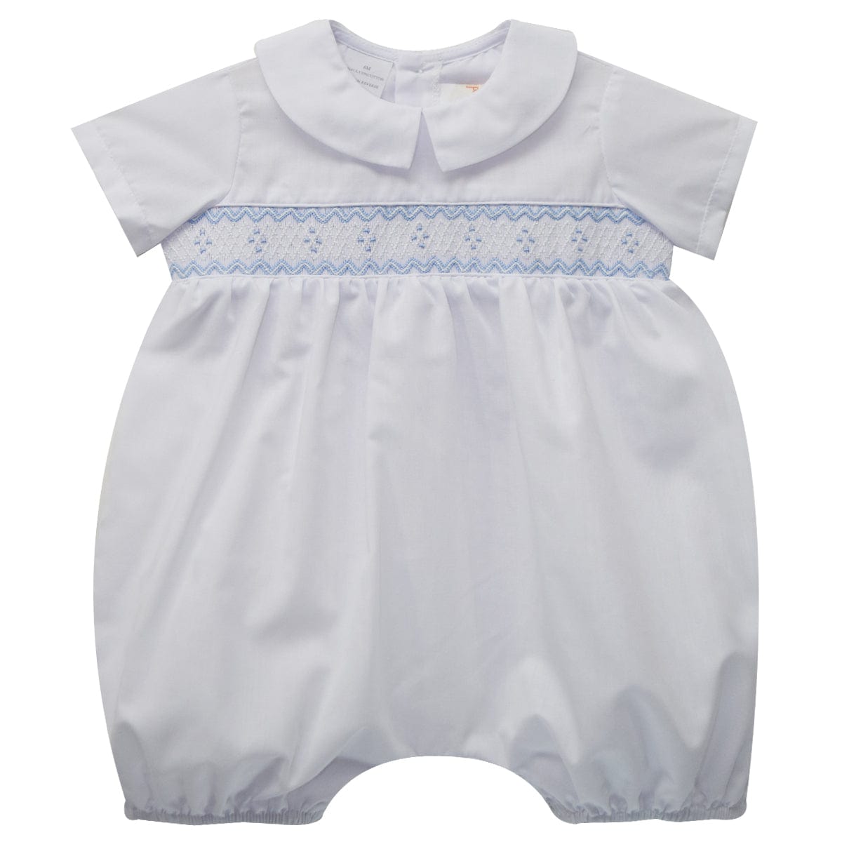 Vive La Fete Vive La Fete Geometric Smocked Boys Bubble Short Sleeve - Little Miss Muffin Children & Home