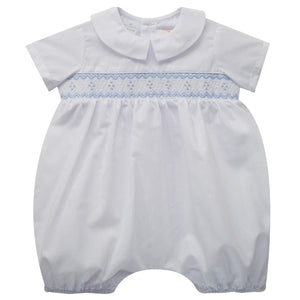 Vive La Fete Vive La Fete Geometric Smocked Boys Bubble Short Sleeve - Little Miss Muffin Children & Home