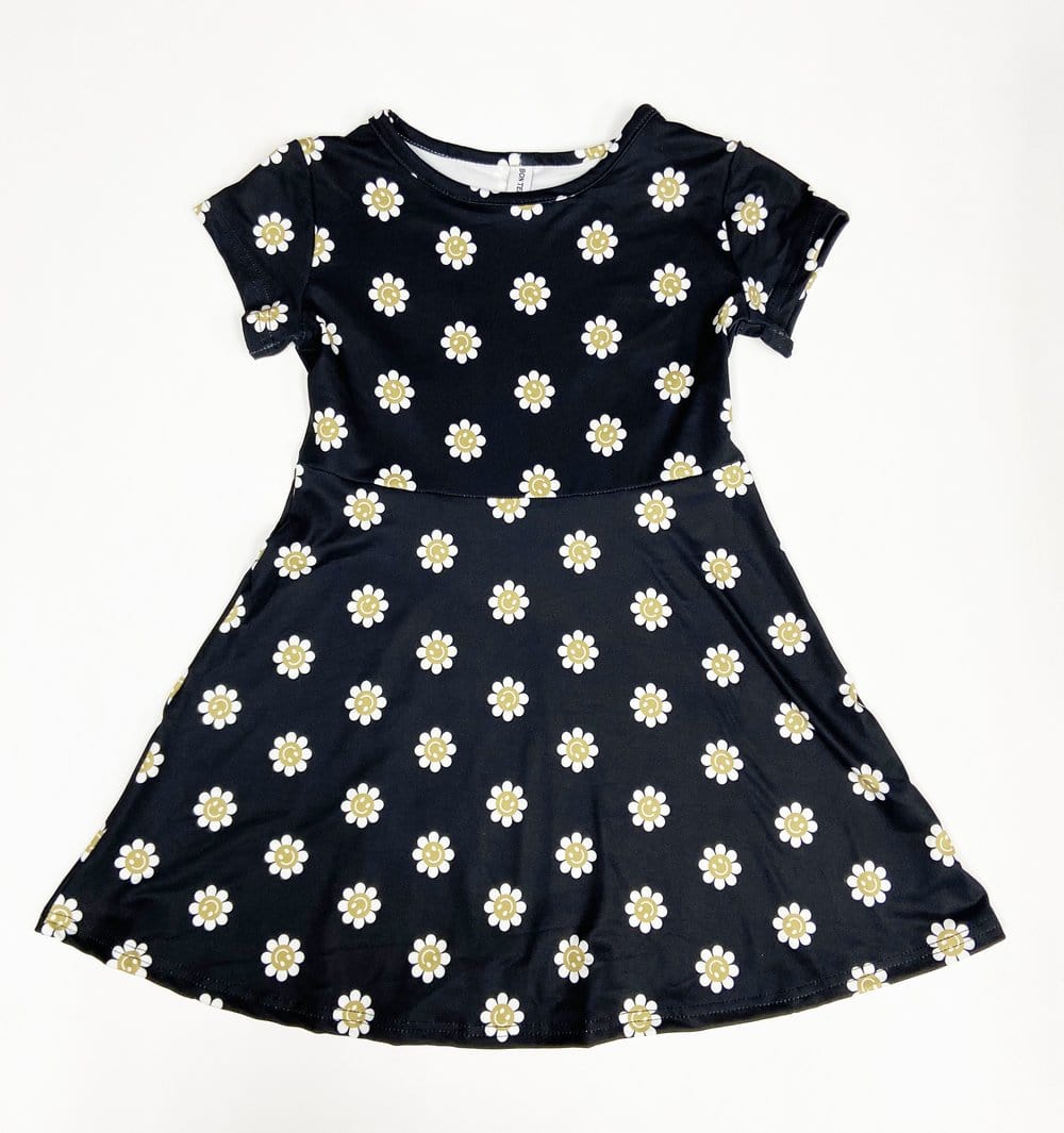 BTB - Bon Temps Boutique Bon Temps Boutique Black & Gold Daisy Charlotte Dress - Little Miss Muffin Children & Home