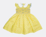Vive La Fete Vive La Fete Smocked Yellow Quatrefoil Dress - Little Miss Muffin Children & Home