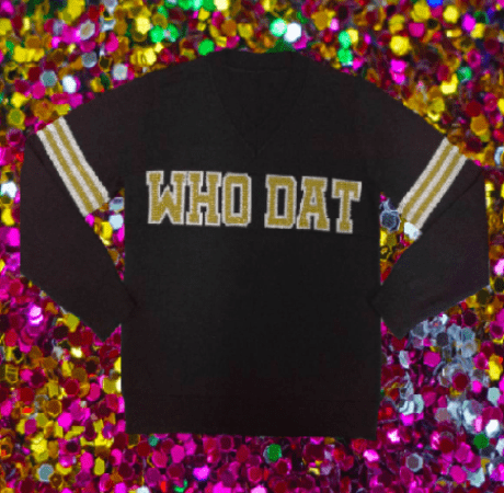 Sparkle City - Sparkle City WHO DAT V-Neck Jersey Sweater - Little Miss Muffin Children & Home