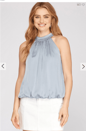 She & Sky She & Sky Sleeveless Satin Halter Neck Top - Little Miss Muffin Children & Home