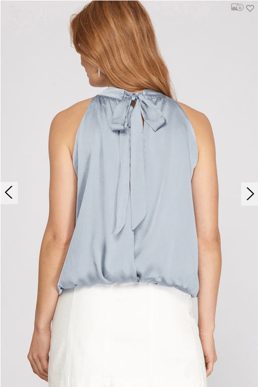 She & Sky She & Sky Sleeveless Satin Halter Neck Top - Little Miss Muffin Children & Home