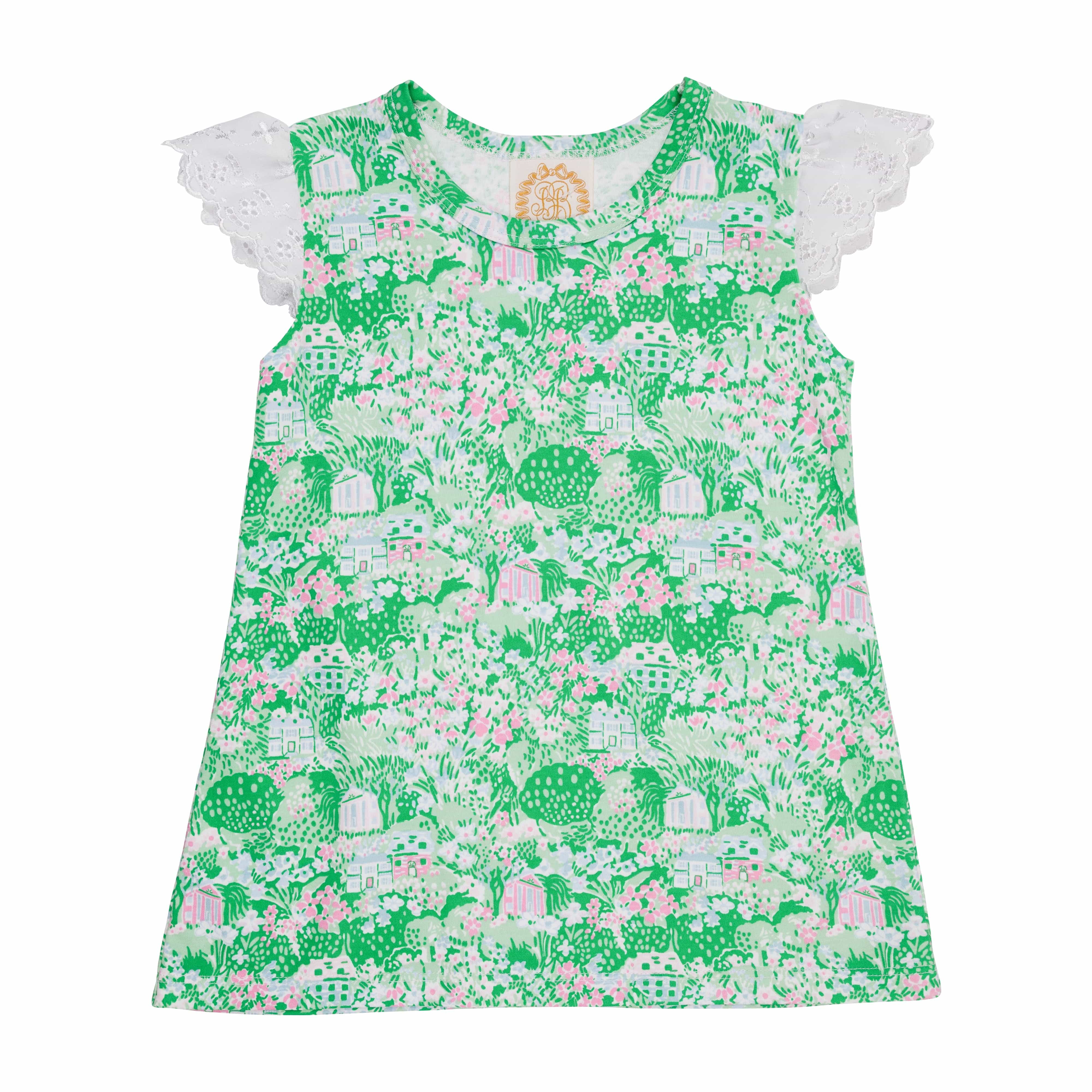 Beaufort Bonnet Company Beaufort Bonnet Company Worth Avenue White Belmont Blooms with Worth Avenue White Eyelet Polly Play shirt - Little Miss Muffin Children & Home