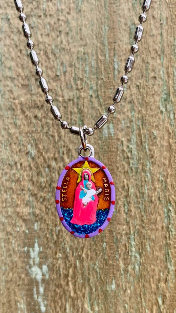 Saints For Sinners Saints For Sinners Stella Maris Hand Painted Medal - Little Miss Muffin Children & Home