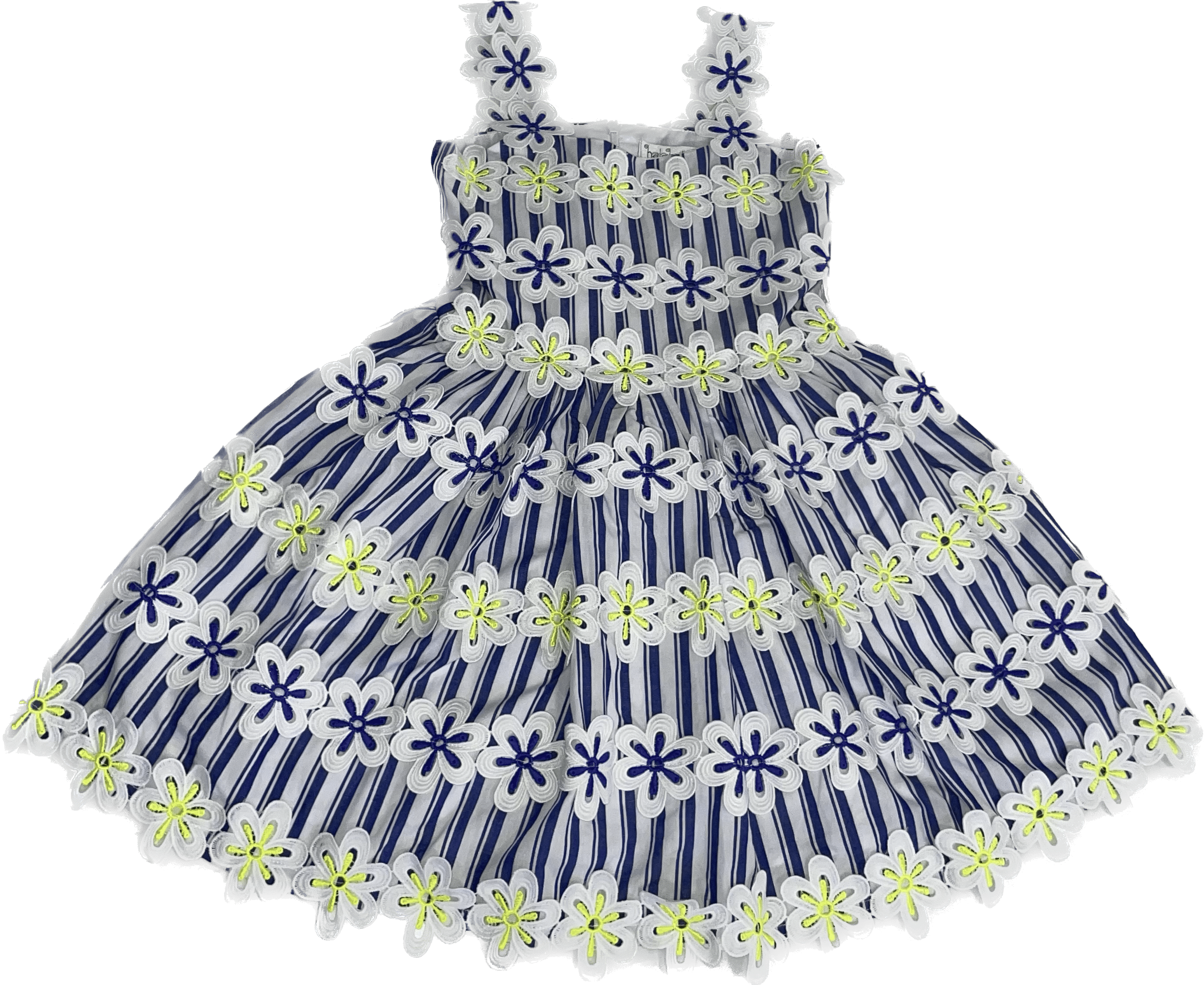 Halabaloo Inc Halabaloo Blue Stripe Dress with Flowers - Little Miss Muffin Children & Home