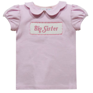 VIVE LA FETE, INC. Vive La Fete Smocked Big Sister Short Sleeve Top - Little Miss Muffin Children & Home