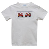 Vive La Fete Vive La Fete Firetrucks Smocked Knit Short Sleeve T-shirt - Little Miss Muffin Children & Home