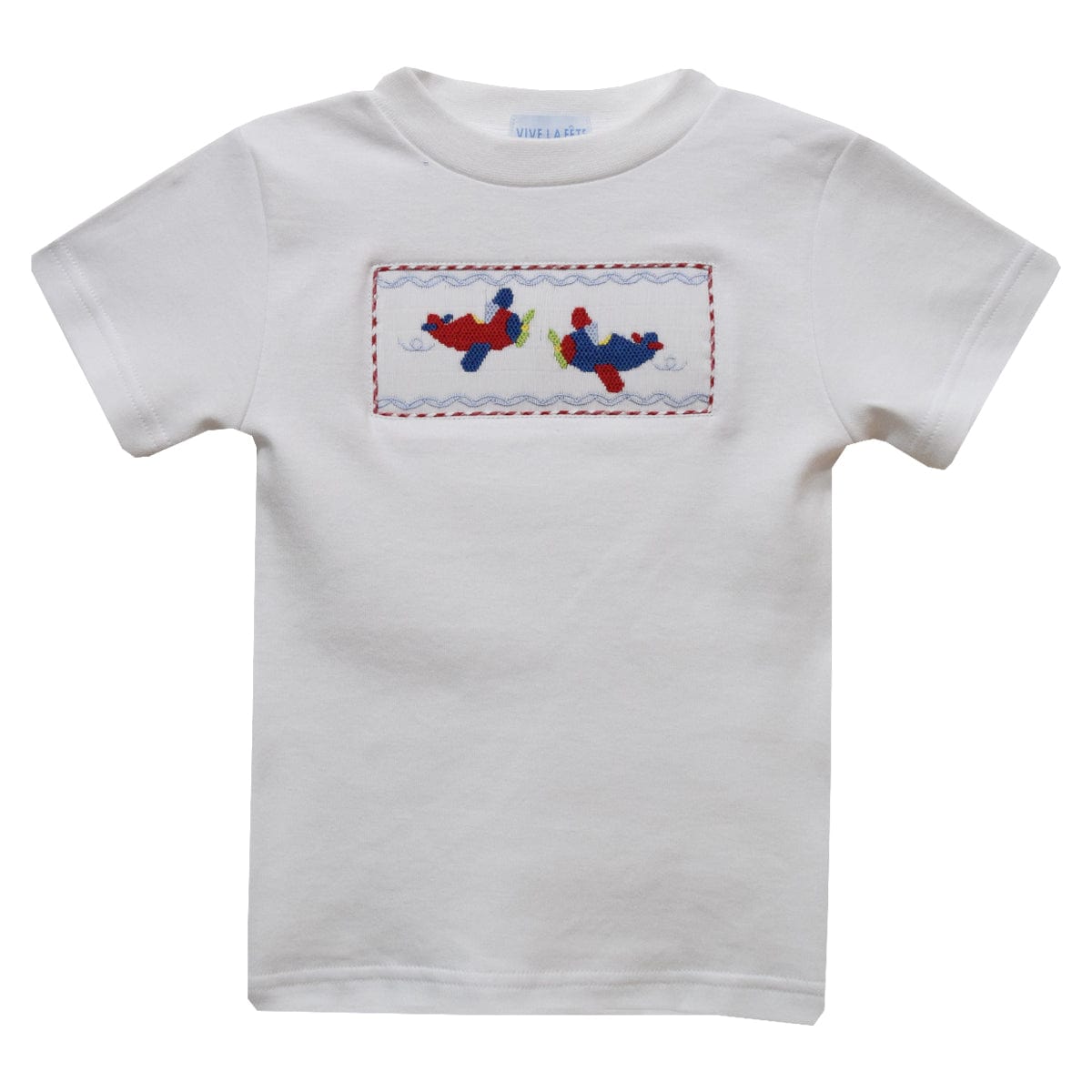 Vive La Fete Vive La Fete Airplanes Smocked Knit Short Sleeve T-shirt - Little Miss Muffin Children & Home