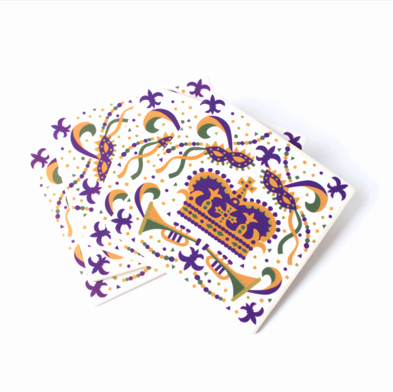 The Parish Line - The Parish Line Mardi Gras Coasters (Set of 4) - Little Miss Muffin Children & Home