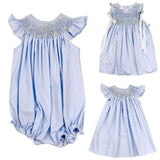 Bailey Boys - Bailey Boys Smocked Ivory on Blue Bishop Romper - Little Miss Muffin Children & Home