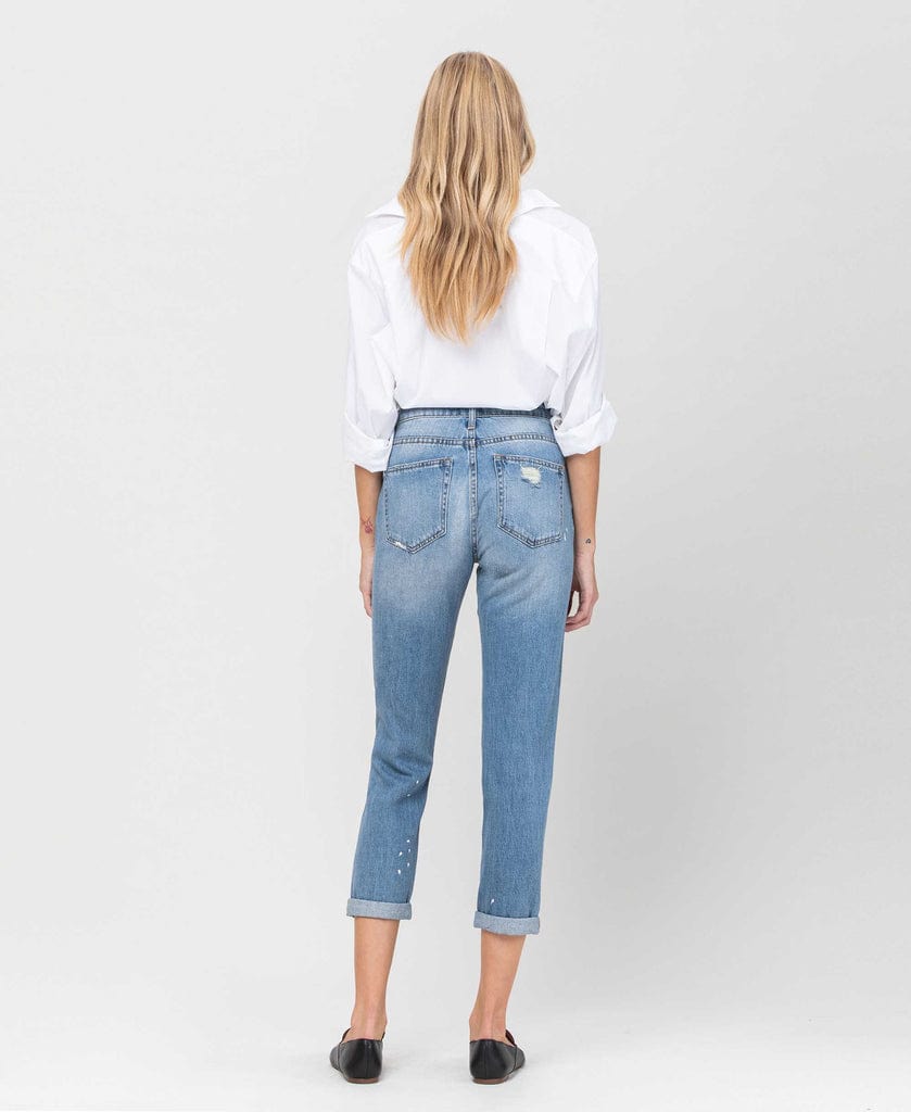 Vervet Vervet Distressed Paint Splatter Boyfit Jean - Little Miss Muffin Children & Home