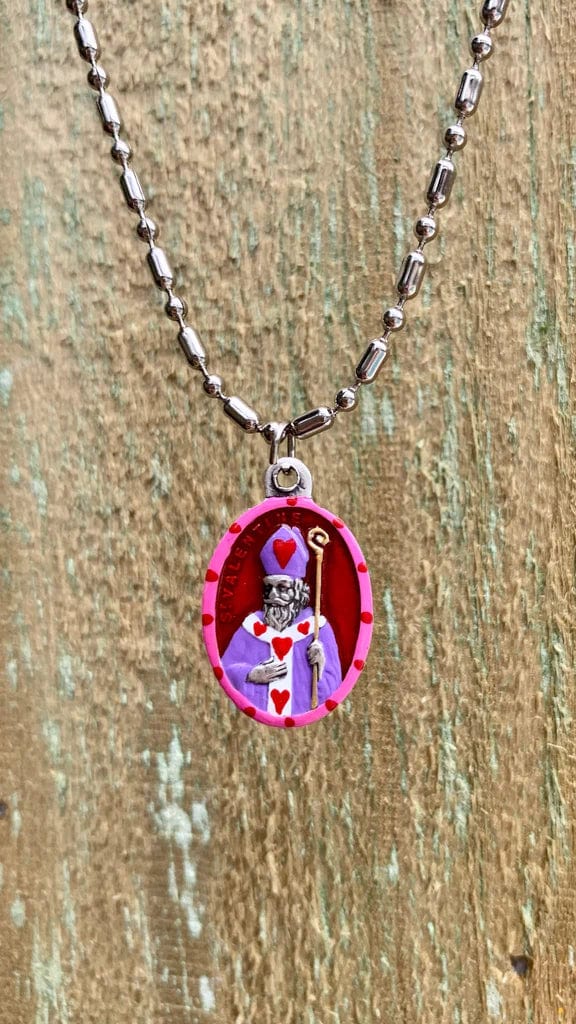 Saints For Sinners Saints For Sinners Saint Valentine Hand Painted Medal - Little Miss Muffin Children & Home