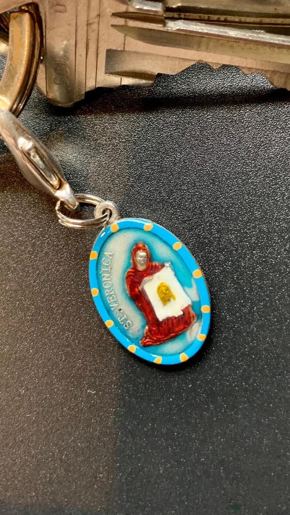 Saints For Sinners Saints For Sinners Saint Veronica Hand Painted Medal - Little Miss Muffin Children & Home