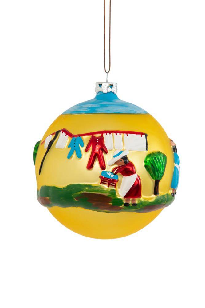 Clementine Hunter, Gitter Gallery - Clementine Hunter Wash Day 4" Round Ball Ornament - Little Miss Muffin Children & Home
