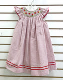 Vive La Fete - Vive La Fete Watermelon Smocked Red Stripe Seersucker Bishop Dress - Little Miss Muffin Children & Home