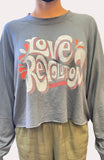 Lux Los Angeles Lux Los Angeles Loose Long Sleeve Love Tee - Little Miss Muffin Children & Home