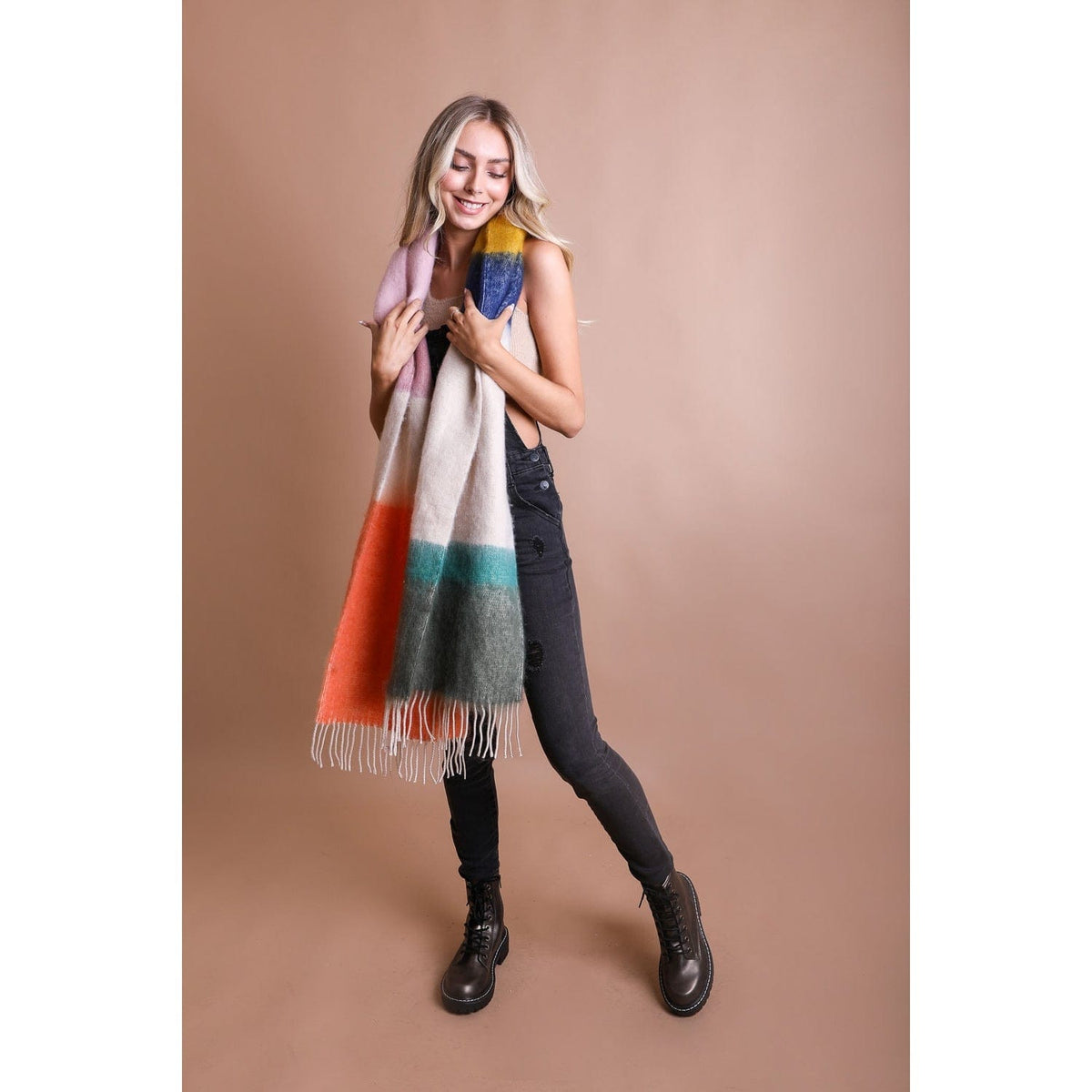 LAC - Leto Accessories Leto Accessories Color Block Mohair Scarf - Little Miss Muffin Children & Home