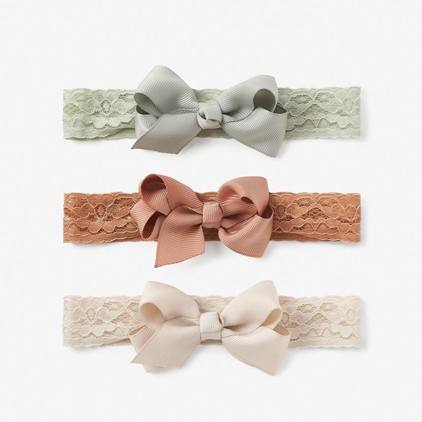 Elegant Baby Elegant Baby Neutral Lace Bow Baby Headband 3 Pack - Little Miss Muffin Children & Home