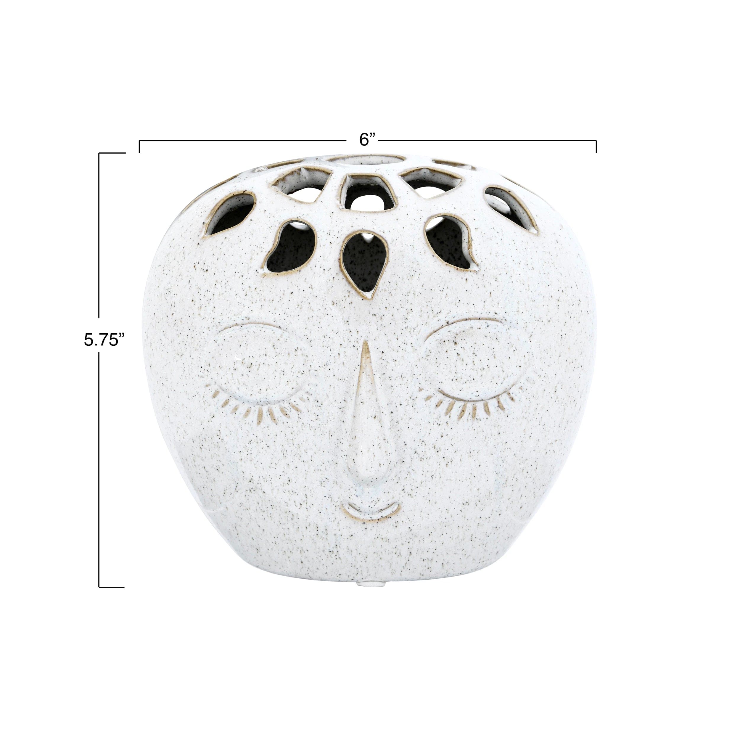 Bloomingville Bloomingville Stoneware Vase with Embossed Face - Little Miss Muffin Children & Home