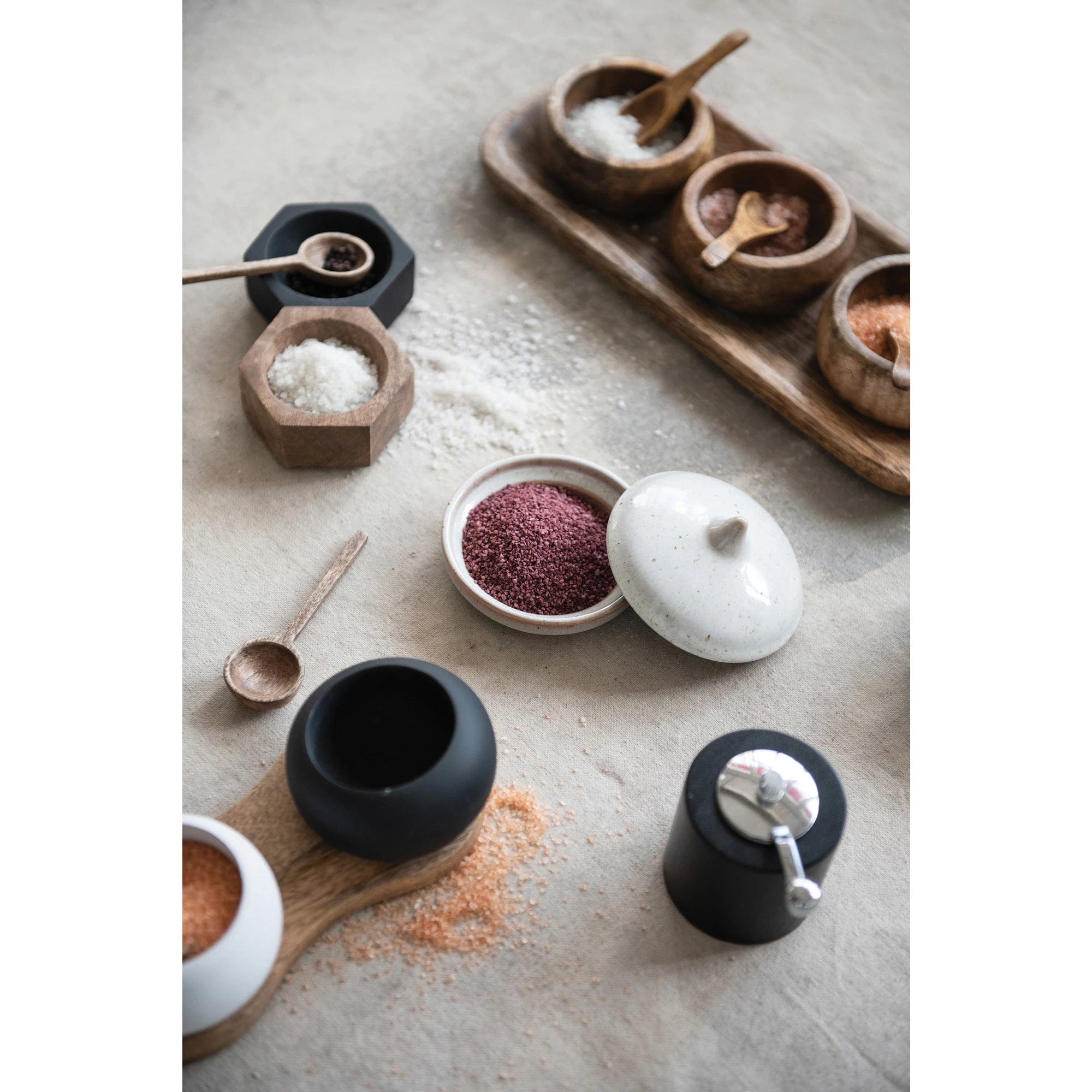 Bloomingville Bloomingville Mango Wood tray with 3 Bowls and Spoons - Little Miss Muffin Children & Home