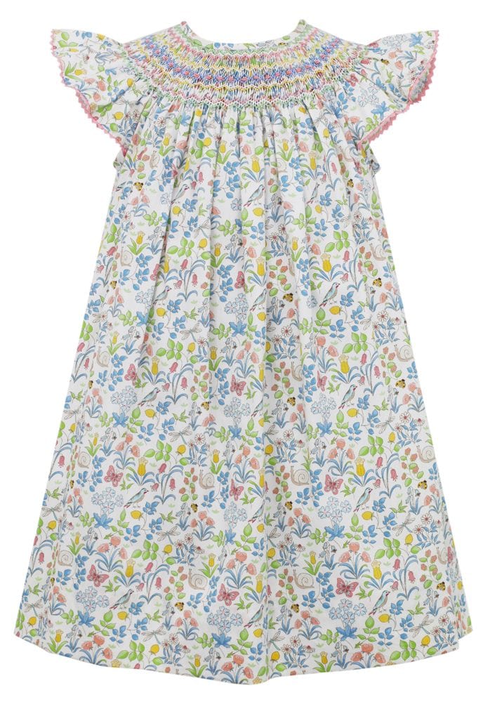 Anavini Anavini Spring Garden Liberty Floral Angel Wing Bishop Dress - Little Miss Muffin Children & Home