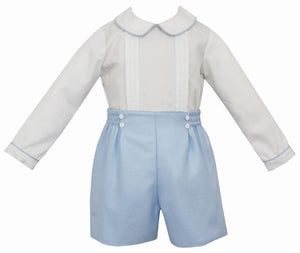 Anavini Anavini Light Blue Boy's Pique Short Set - Little Miss Muffin Children & Home