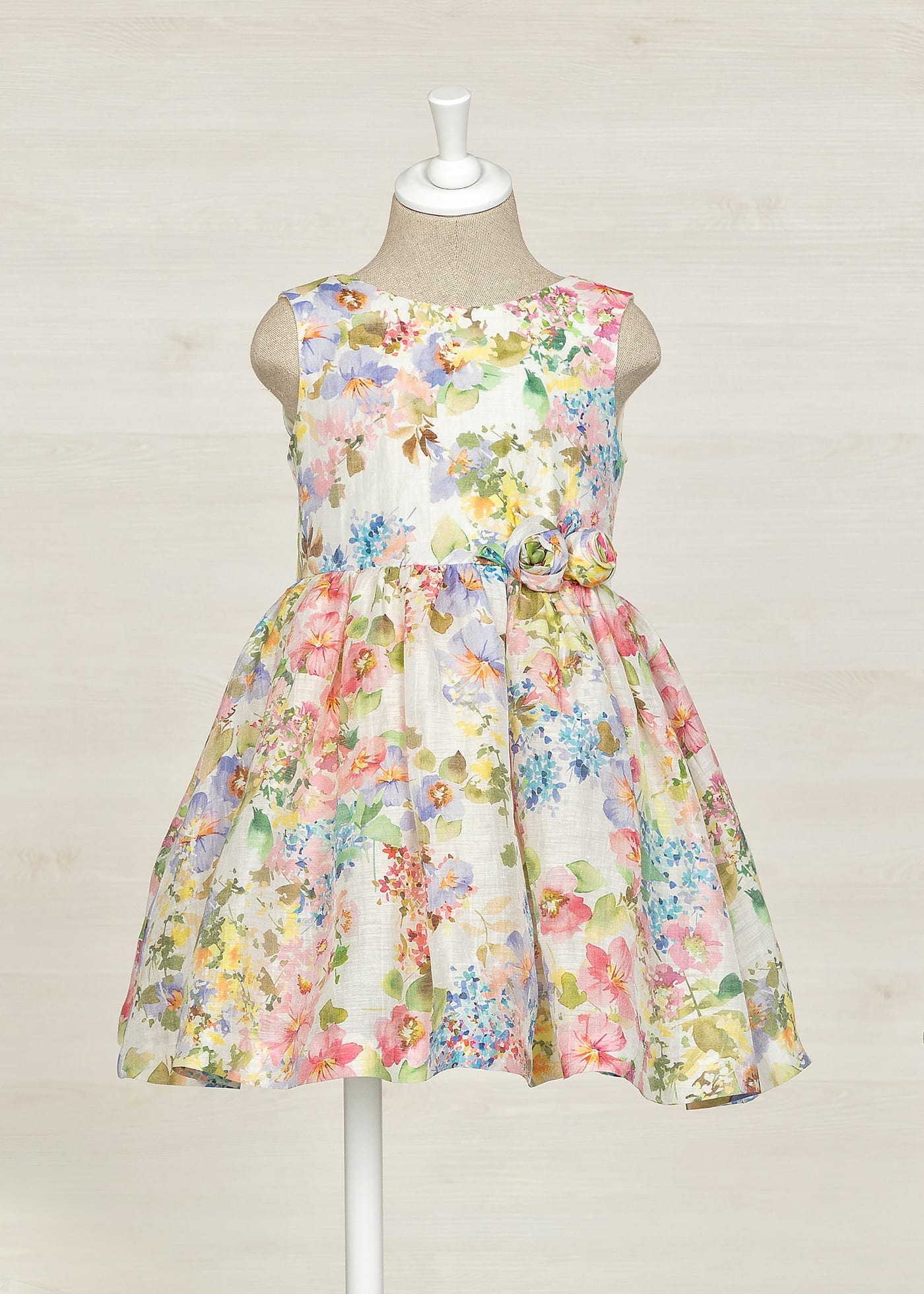 Abel & Lula Abel & Lula Floral Print Linen Dress - Little Miss Muffin Children & Home