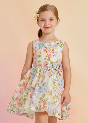 Abel & Lula Abel & Lula Floral Print Linen Dress - Little Miss Muffin Children & Home