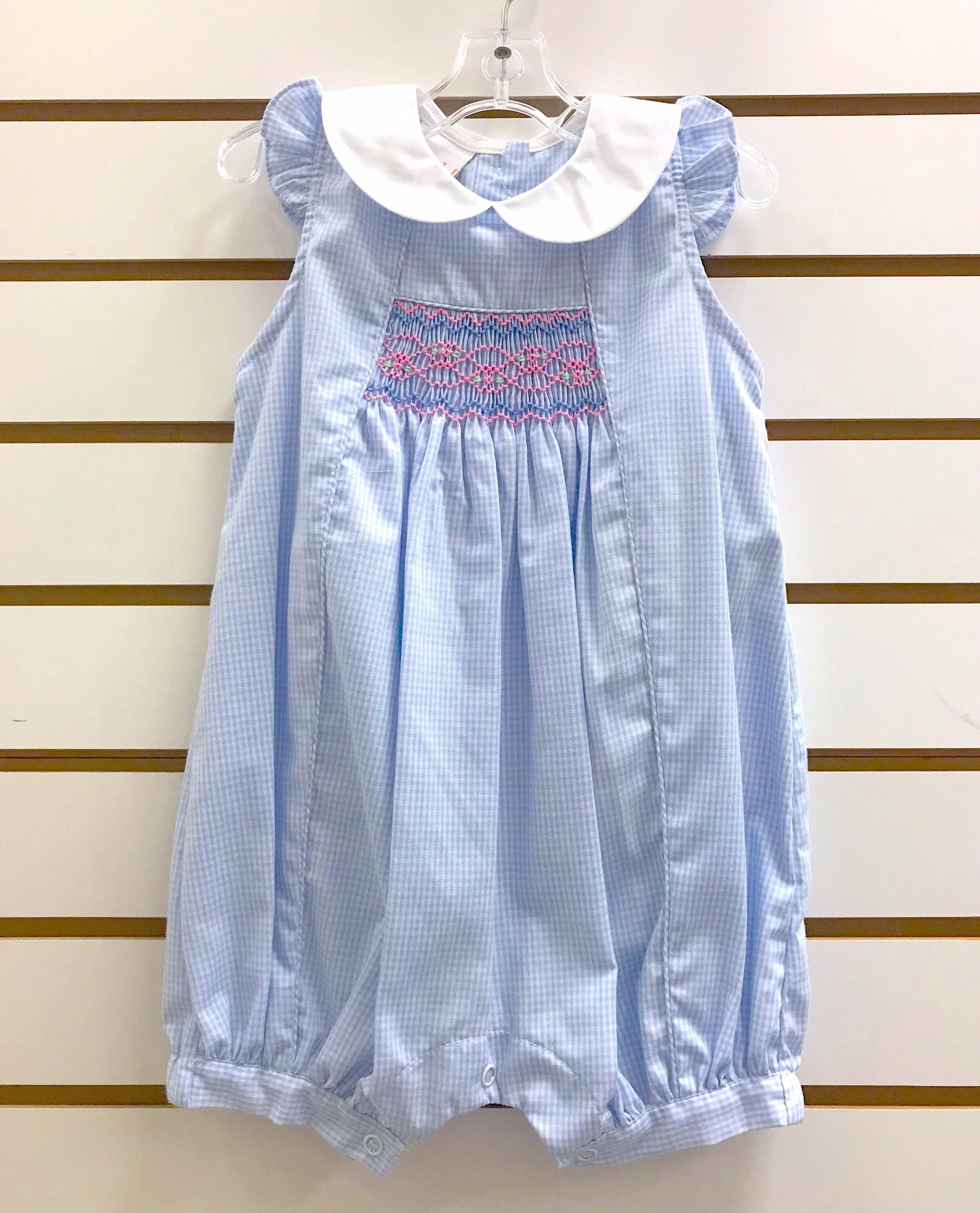 Vive La Fete - Vive La Fete Geometric Smocked Long Bubble for Girls - Little Miss Muffin Children & Home