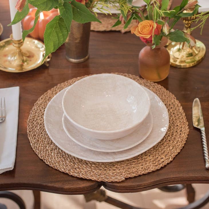 Relish Relish White Weave Dinner Plate - Little Miss Muffin Children & Home
