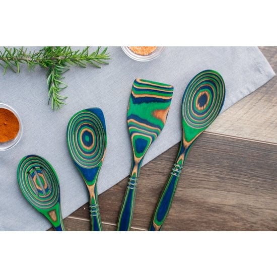 Island Bamboo Island Bamboo 12" Peacock Pakka Slotted Spoon - Little Miss Muffin Children & Home