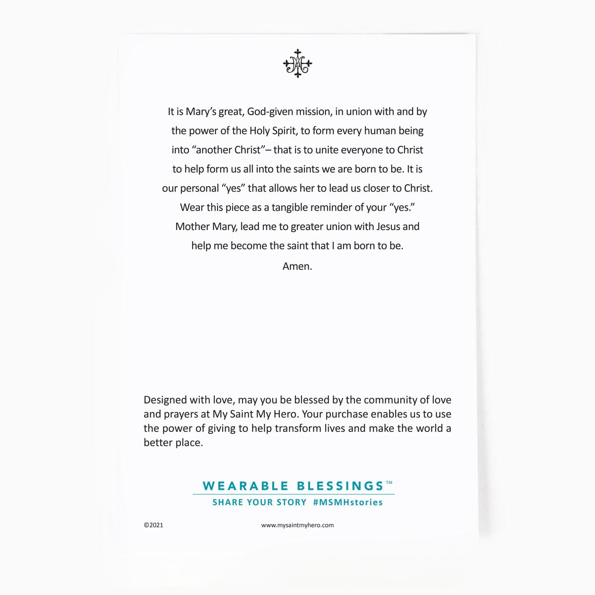 My Saint My Hero My Saint My Hero Renewal Consecration Necklace - Little Miss Muffin Children & Home