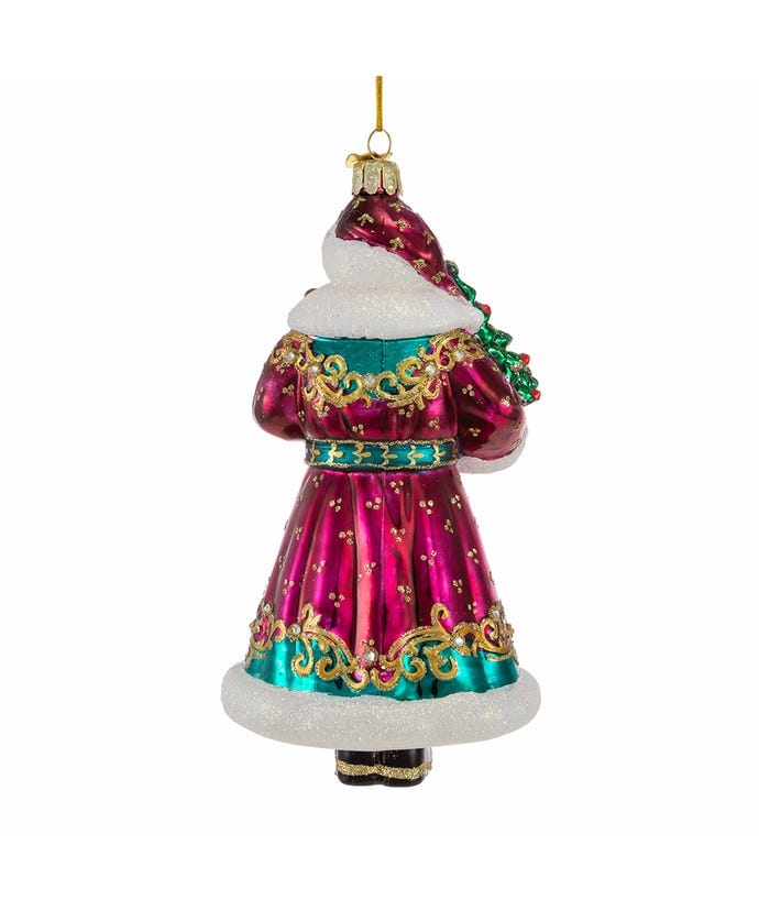 KSA - Kurt Adler Kurt Adler Bellisimo Santa with Christmas Tree and Staff Ornament - Little Miss Muffin Children & Home