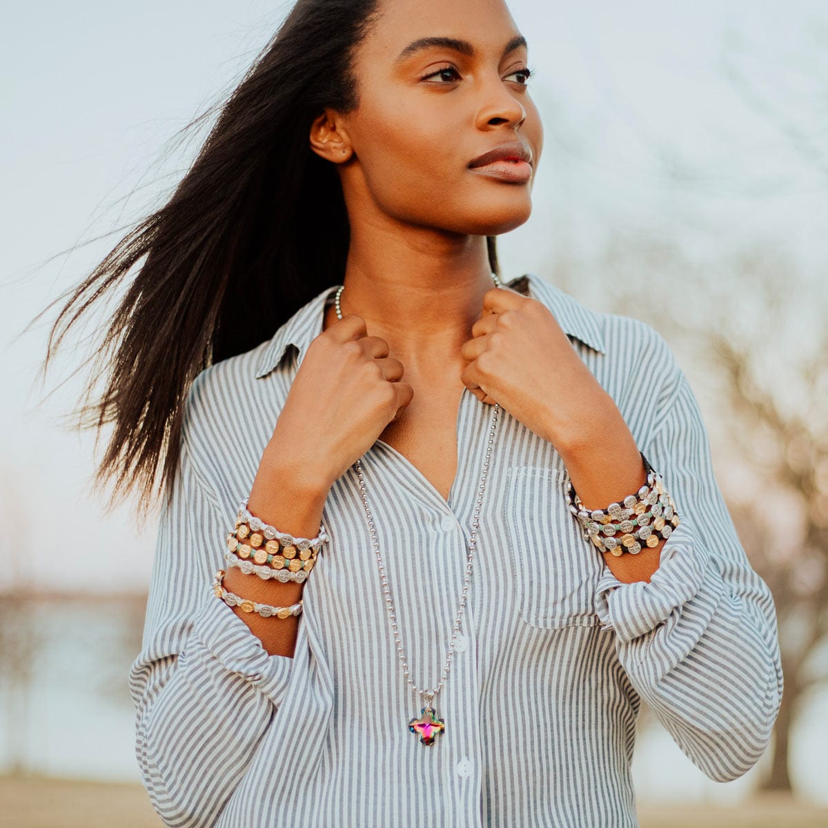 My Saint My Hero My Saint My Hero Benedictine Blessing Bracelet Orange/Silver - Little Miss Muffin Children & Home