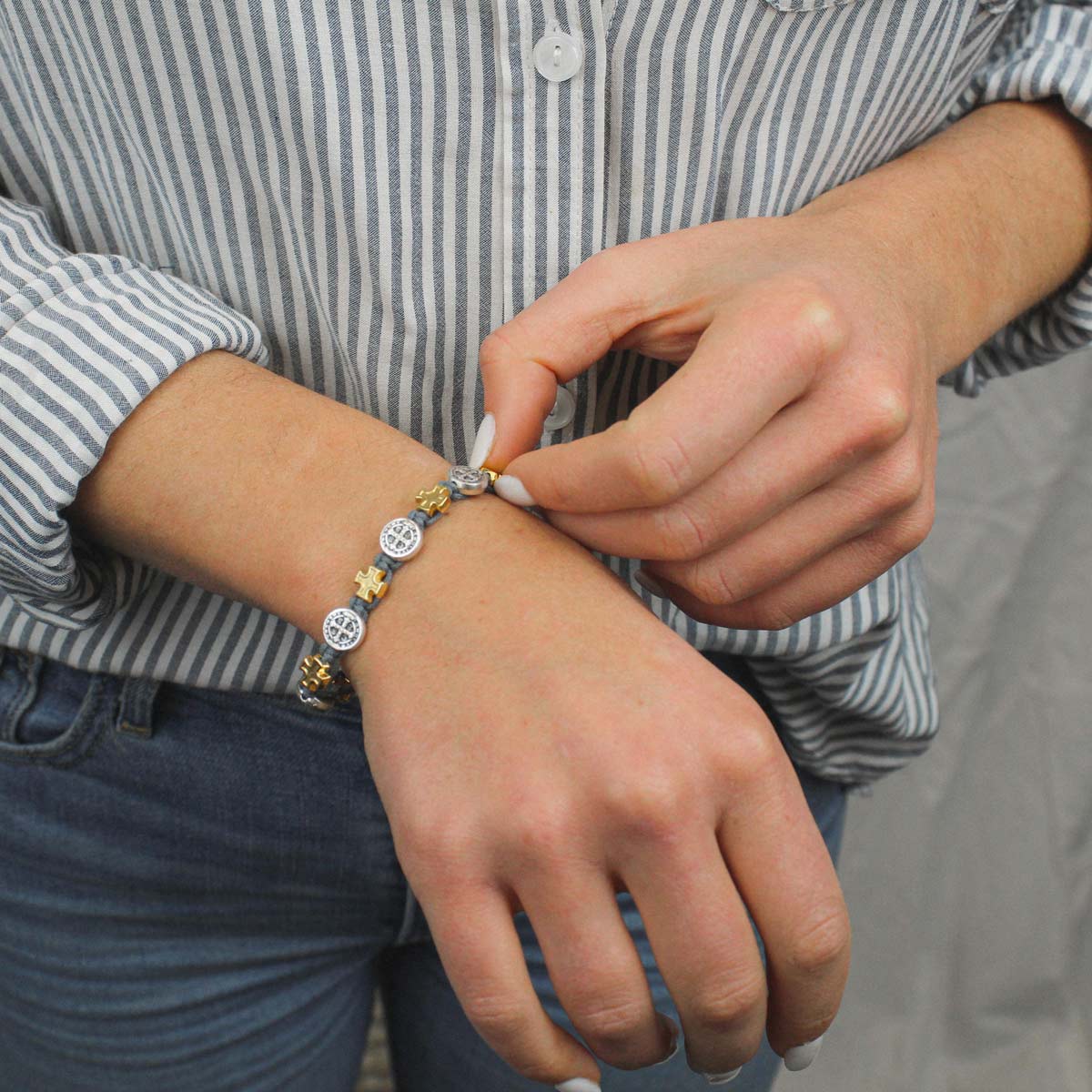 My Saint My Hero My Saint My Hero Blessings in Faith Bracelet Black/Mixed Metals - Little Miss Muffin Children & Home