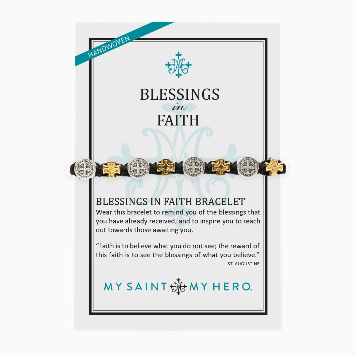 My Saint My Hero My Saint My Hero Blessings in Faith Bracelet Black/Mixed Metals - Little Miss Muffin Children & Home