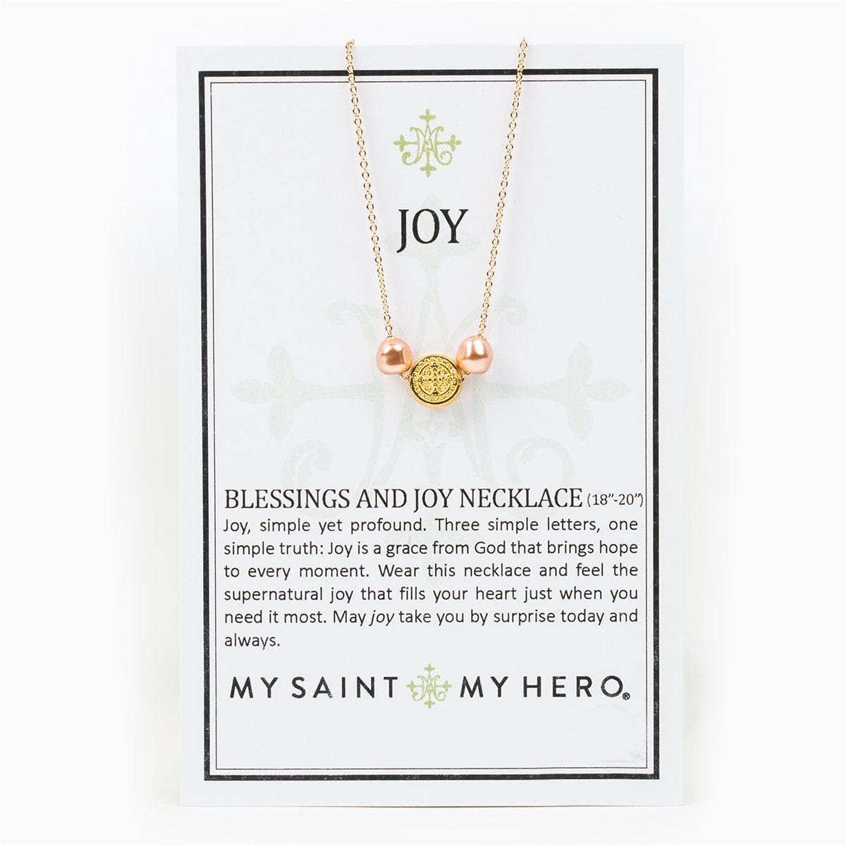 My Saint My Hero My Saint My Hero Blessings and Joy Necklace Platinum Pearl - Little Miss Muffin Children & Home