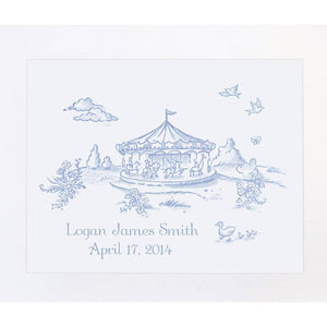 Maison NOLA - Maison NOLA Storyland Personlized Toile Print, Carousel - Little Miss Muffin Children & Home