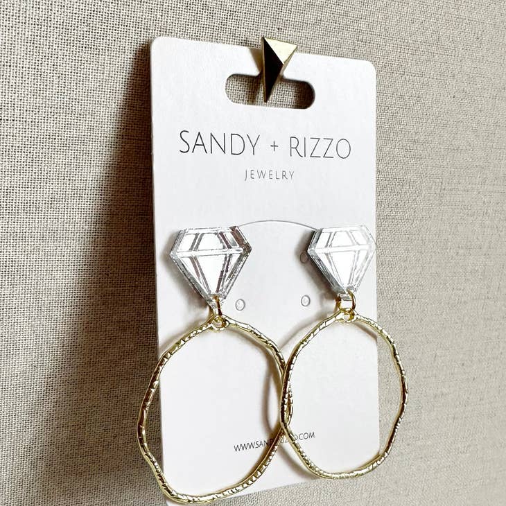 Sandy + Rizzo Sandy + Rizzo Diamond Ring Hoop Earrings - Little Miss Muffin Children & Home