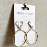 Sandy + Rizzo Sandy + Rizzo Diamond Ring Hoop Earrings - Little Miss Muffin Children & Home