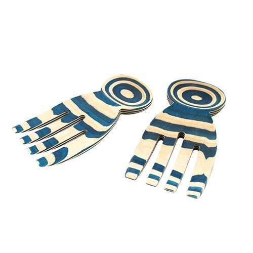 Island Bamboo 5" Blue Pakka Salad Hands