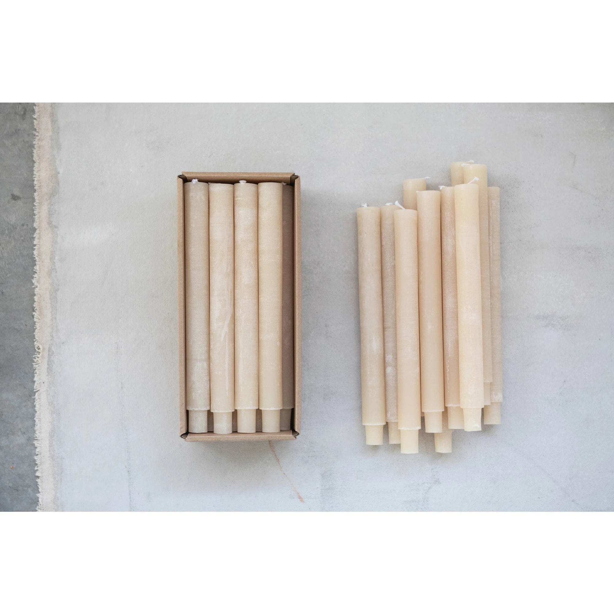 Creative Co-op Creative Co-op Unscented Powder Taper Candle in Box, Set of 12 - Little Miss Muffin Children & Home