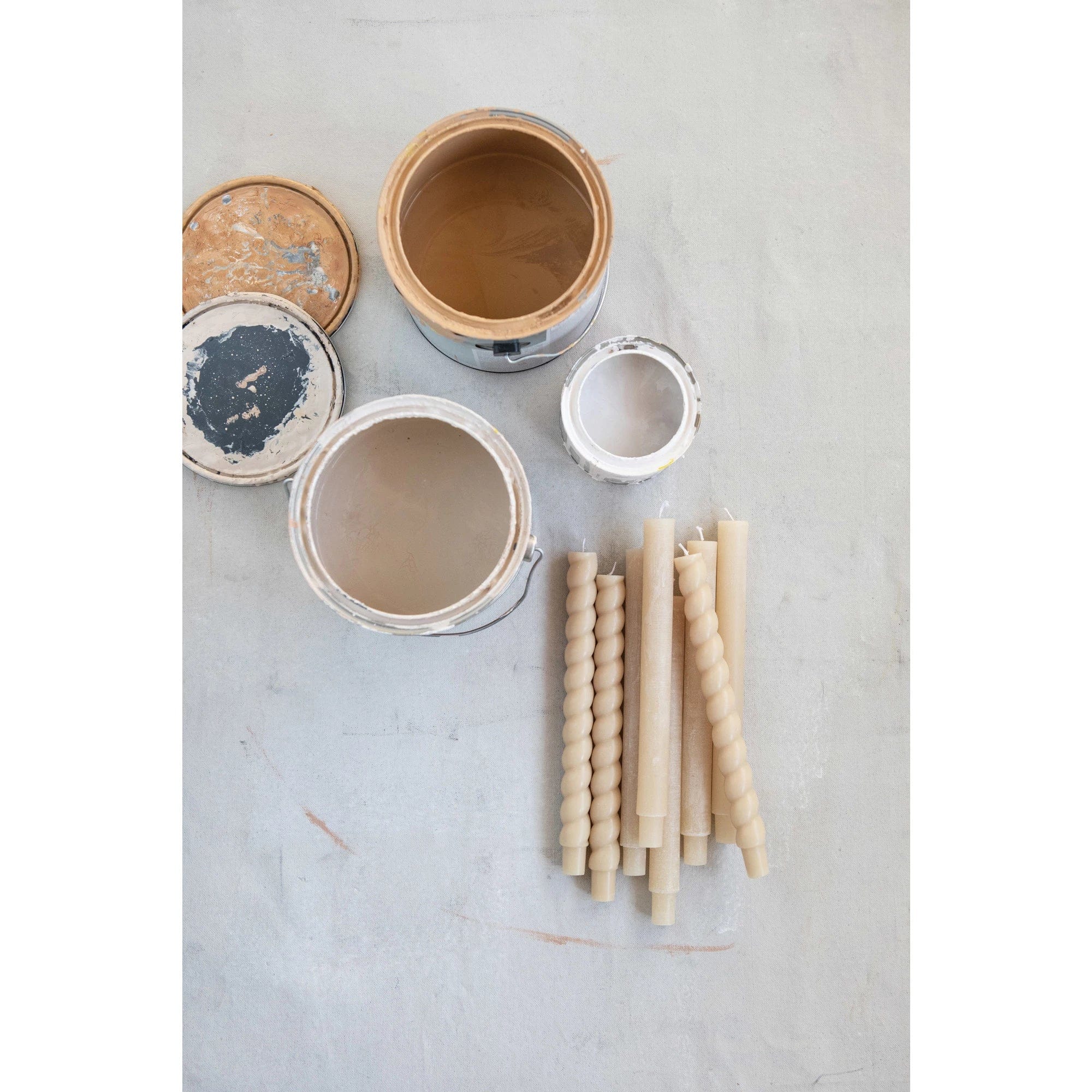 Creative Co-op Creative Co-op Unscented Powder Taper Candle in Box, Set of 12 - Little Miss Muffin Children & Home