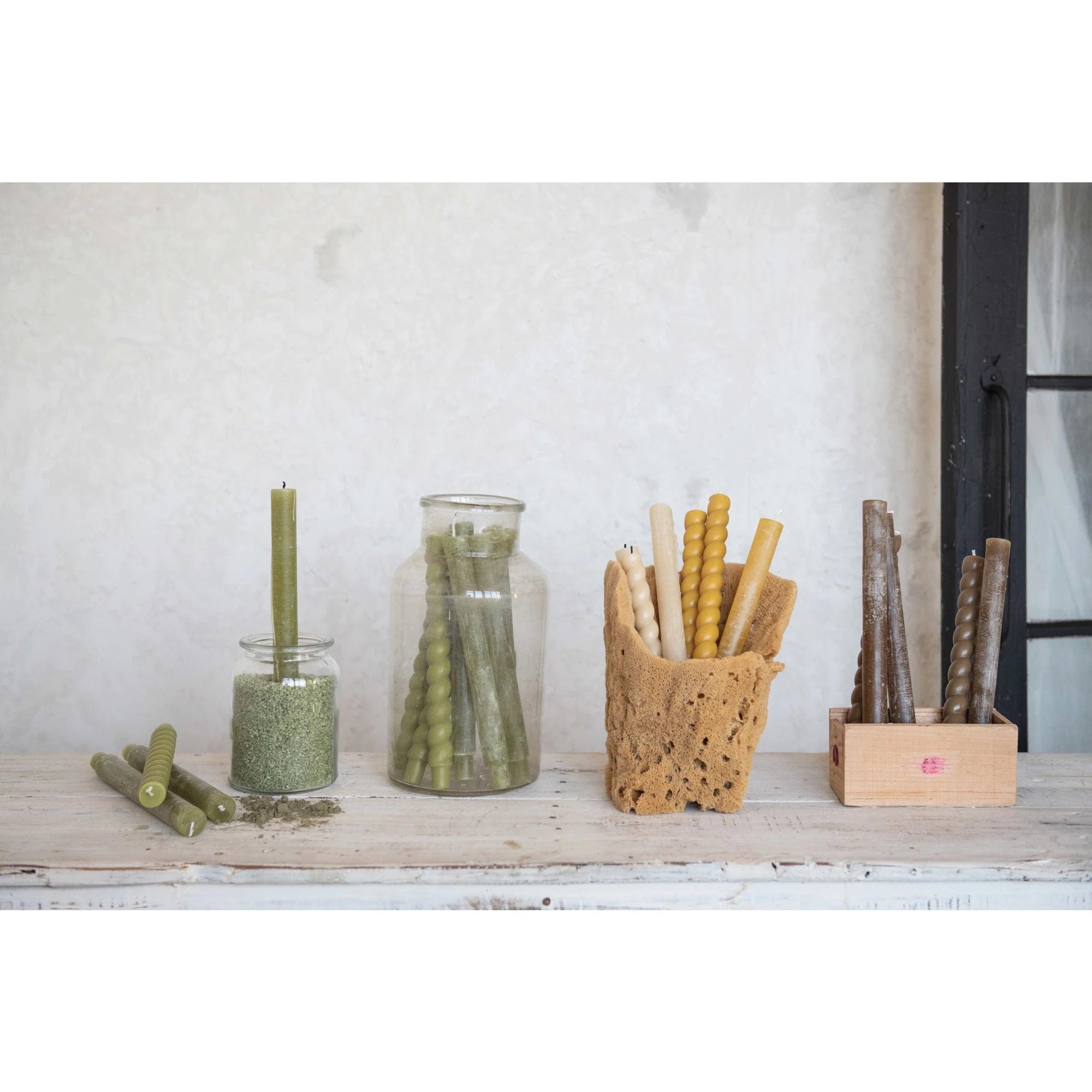 Creative Co-op Creative Co-op Unscented Powder Taper Candle in Box, Set of 12 - Little Miss Muffin Children & Home