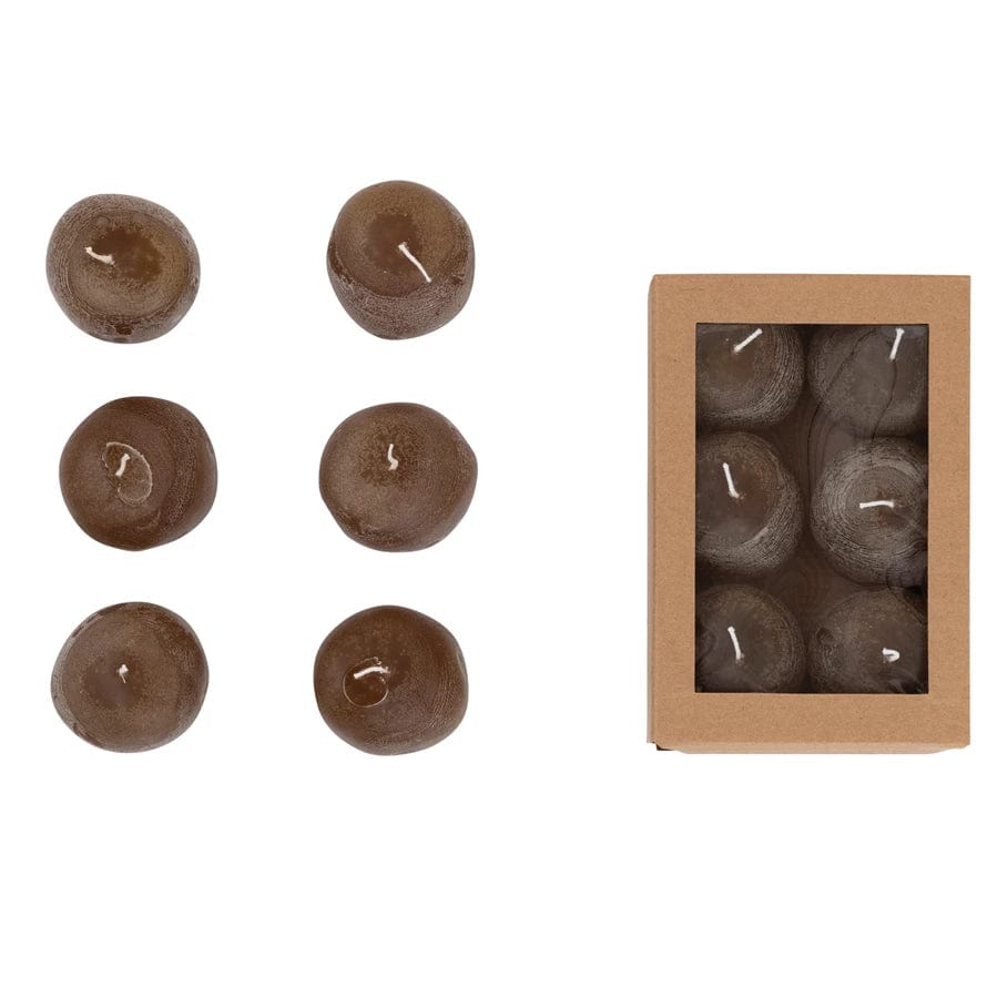 Creative Co-op Creative Co-op Unscented StoneBox Candles, River Rock, Set of 6 - Little Miss Muffin Children & Home