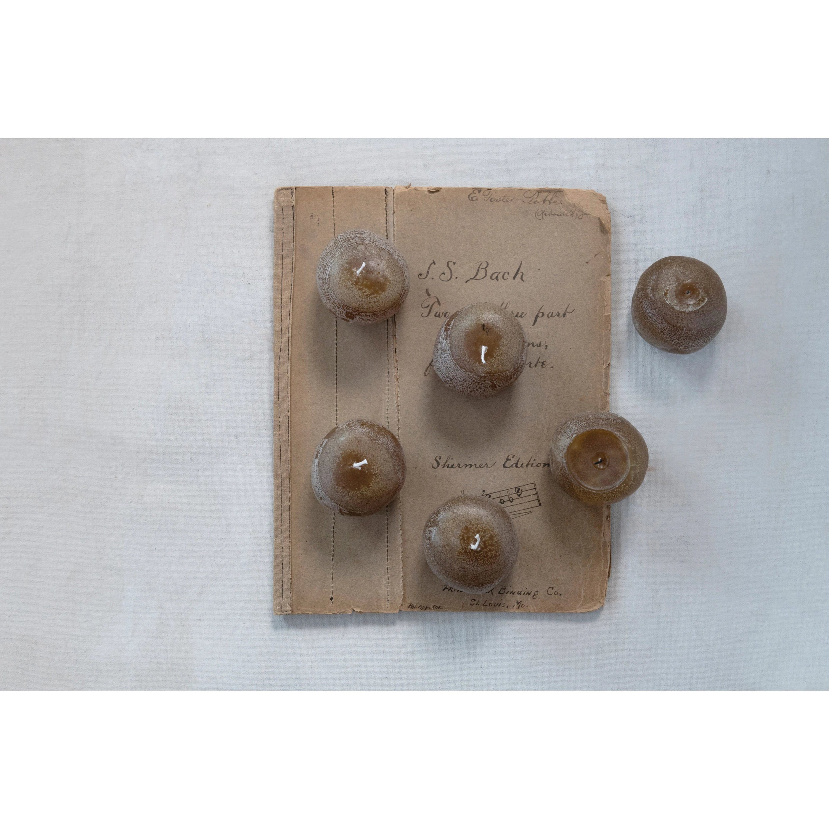 Creative Co-op Creative Co-op Unscented StoneBox Candles, River Rock, Set of 6 - Little Miss Muffin Children & Home