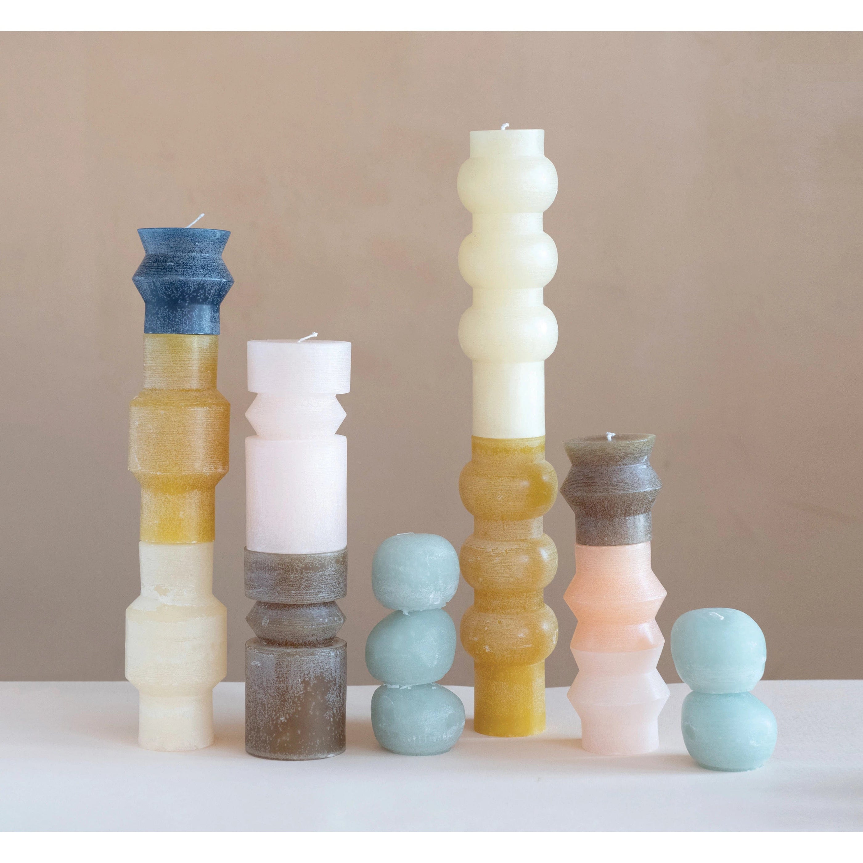 Creative Co-op Creative Co-op Unscented StoneBox Candles, River Rock, Set of 6 - Little Miss Muffin Children & Home